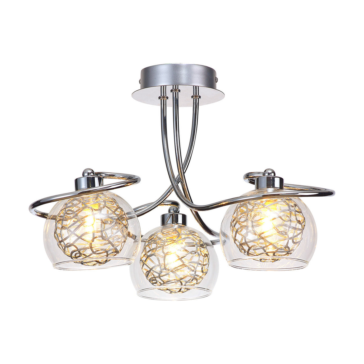 Talia 3 Light G9 Ceiling Light 43cm - Polished Chrome