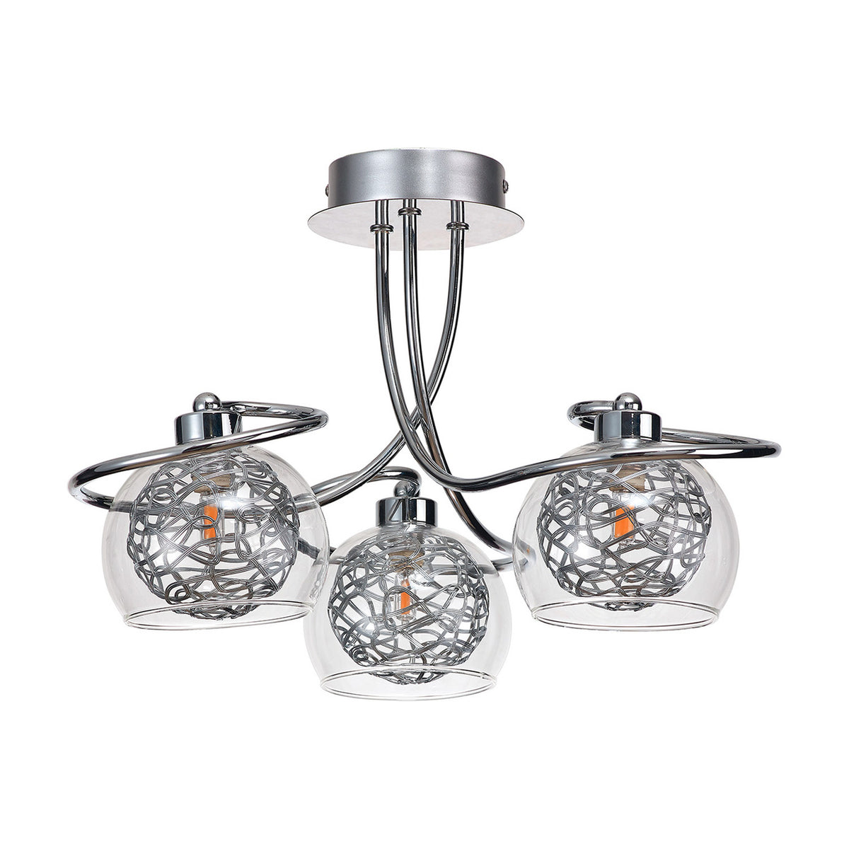 Talia 3 Light G9 Ceiling Light 43cm - Polished Chrome