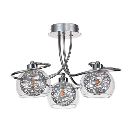 Talia 3 Light G9 Ceiling Light 43cm - Polished Chrome