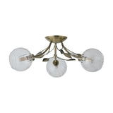 Elm 3 Light G9 Ceiling Light 52.5cm - Antique Brass