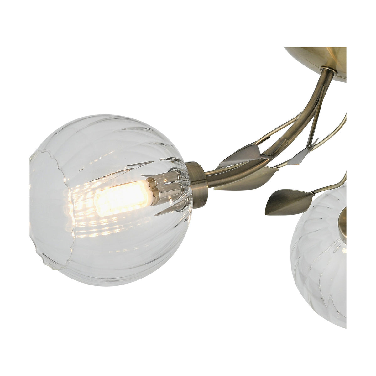 Elm 3 Light G9 Ceiling Light 52.5cm - Antique Brass