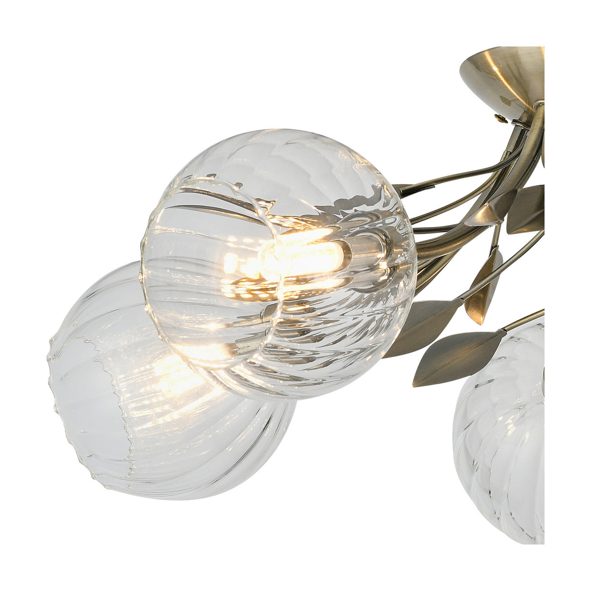 Elm 5 Light G9 Ceiling Light 52.5cm - Antique Brass