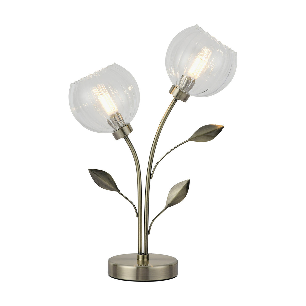 Elm 2 Light G9 Table Lamp 12cm Long - Antique Brass