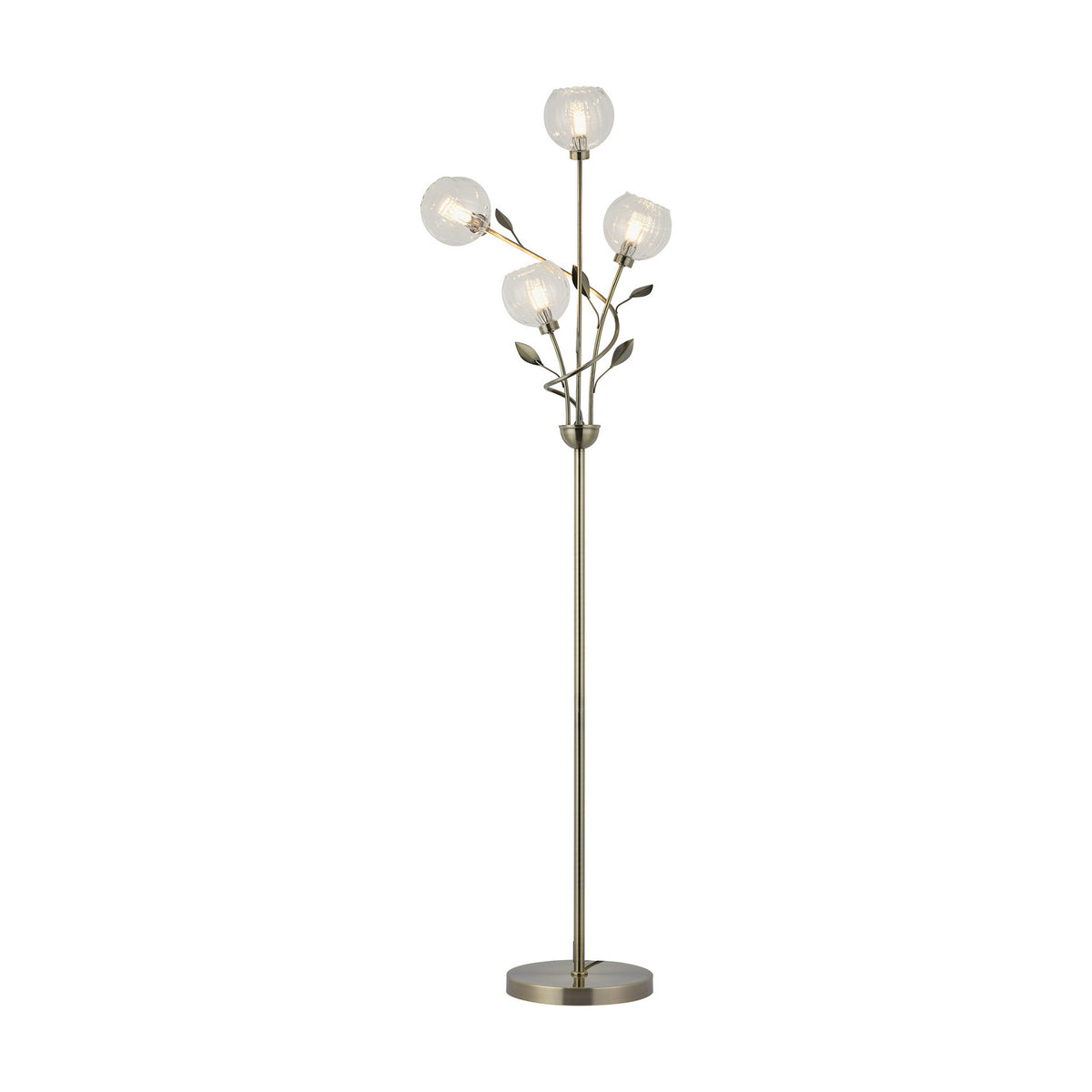 Elm 4 Light G9 Floor Lamp 40cm Long - Antique Brass