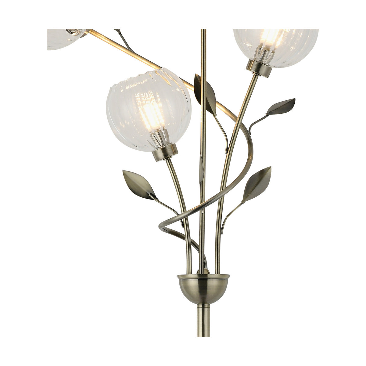 Elm 4 Light G9 Floor Lamp 40cm Long - Antique Brass