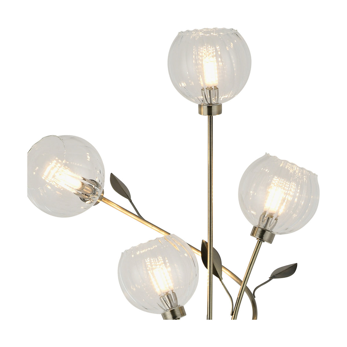 Elm 4 Light G9 Floor Lamp 40cm Long - Antique Brass