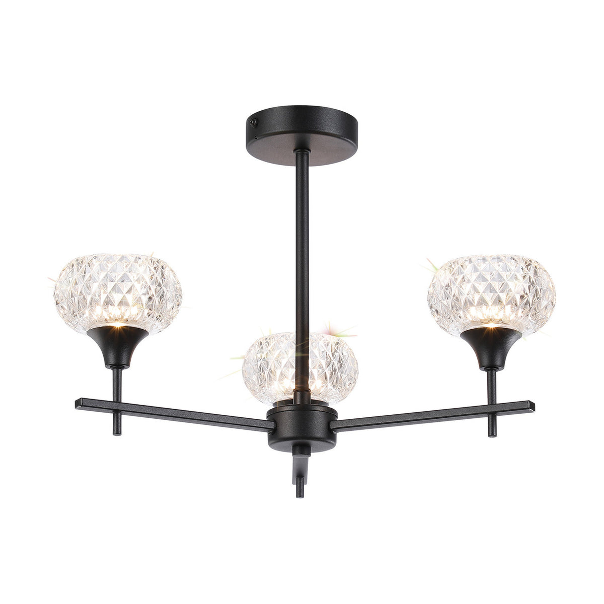 Aria 3 Light G9 Pendant Light 47cm - Satin Black
