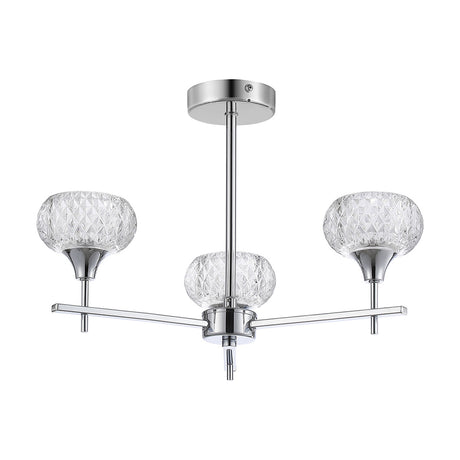 Aria 3 Light G9 Pendant Light 47cm - Polished Chrome