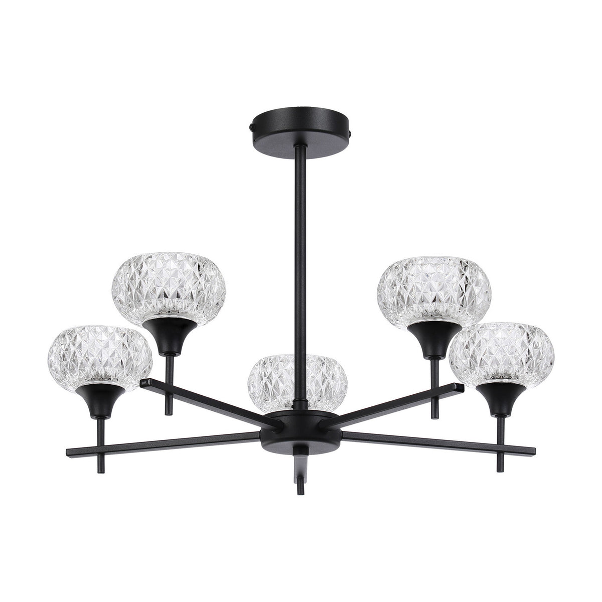 Aria 5 Light G9 Pendant Light 54cm - Satin Black