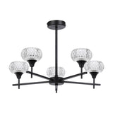 Aria 5 Light G9 Pendant Light 54cm - Satin Black