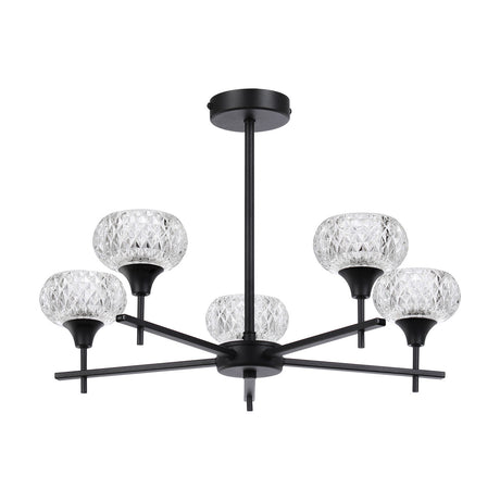 Aria 5 Light G9 Pendant Light 54cm - Satin Black