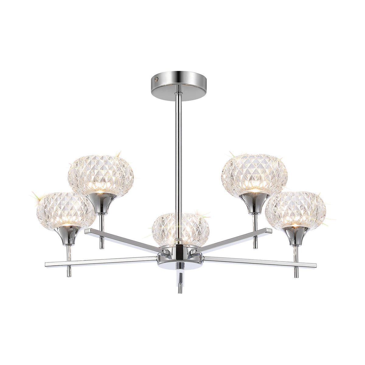 Aria 5 Light G9 Pendant Light 54cm - Polished Chrome
