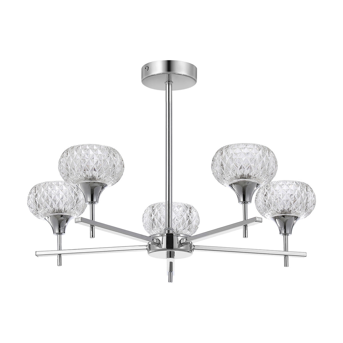 Aria 5 Light G9 Pendant Light 54cm - Polished Chrome