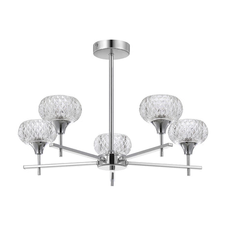 Aria 5 Light G9 Pendant Light 54cm - Polished Chrome