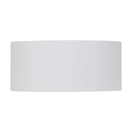Serena Lamp Shade 35cm, a wide, shallow white drum shade in faux silk with a smooth white lining, shown on a plain background.
