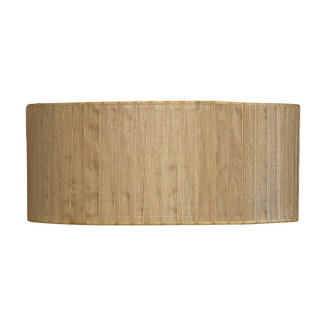 Serena Lamp Shade 35cm in soft bronze organza fabric, a broad shallow drum with vertical pleated ribs, shown on a plain white background.
