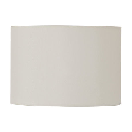 Serena Lamp Shade 16cm, a wide cylindrical drum shade in ivory pearl faux silk with a soft sheen, shown on a plain white background.