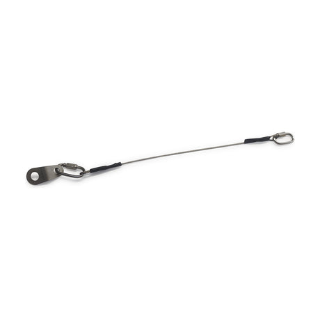 Additions Suspension Kit 35cm, a stainless steel cable with mounting bracket and two carabiner clips on either end, shown on a plain white background.