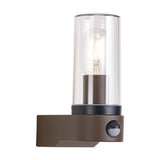 Milo IP54 Outdoor Wall Light 21.8cm High Clear - Dark Brown