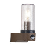 Milo IP54 Outdoor Wall Light 21.8cm High Clear - Dark Brown