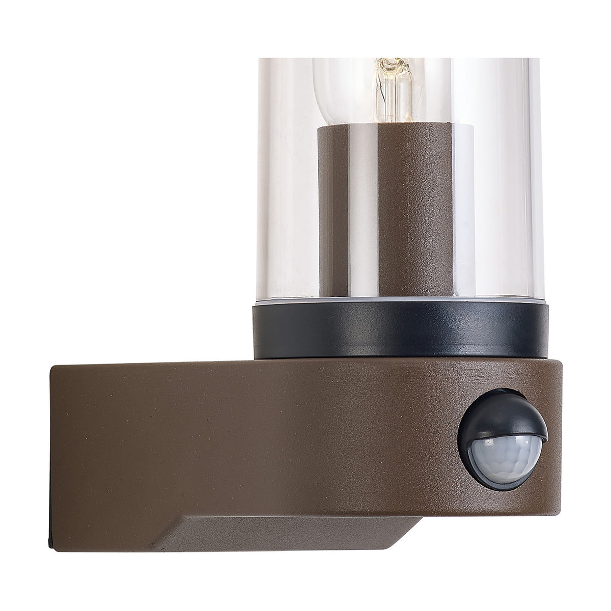 Milo IP54 Outdoor Wall Light 21.8cm High Clear - Dark Brown