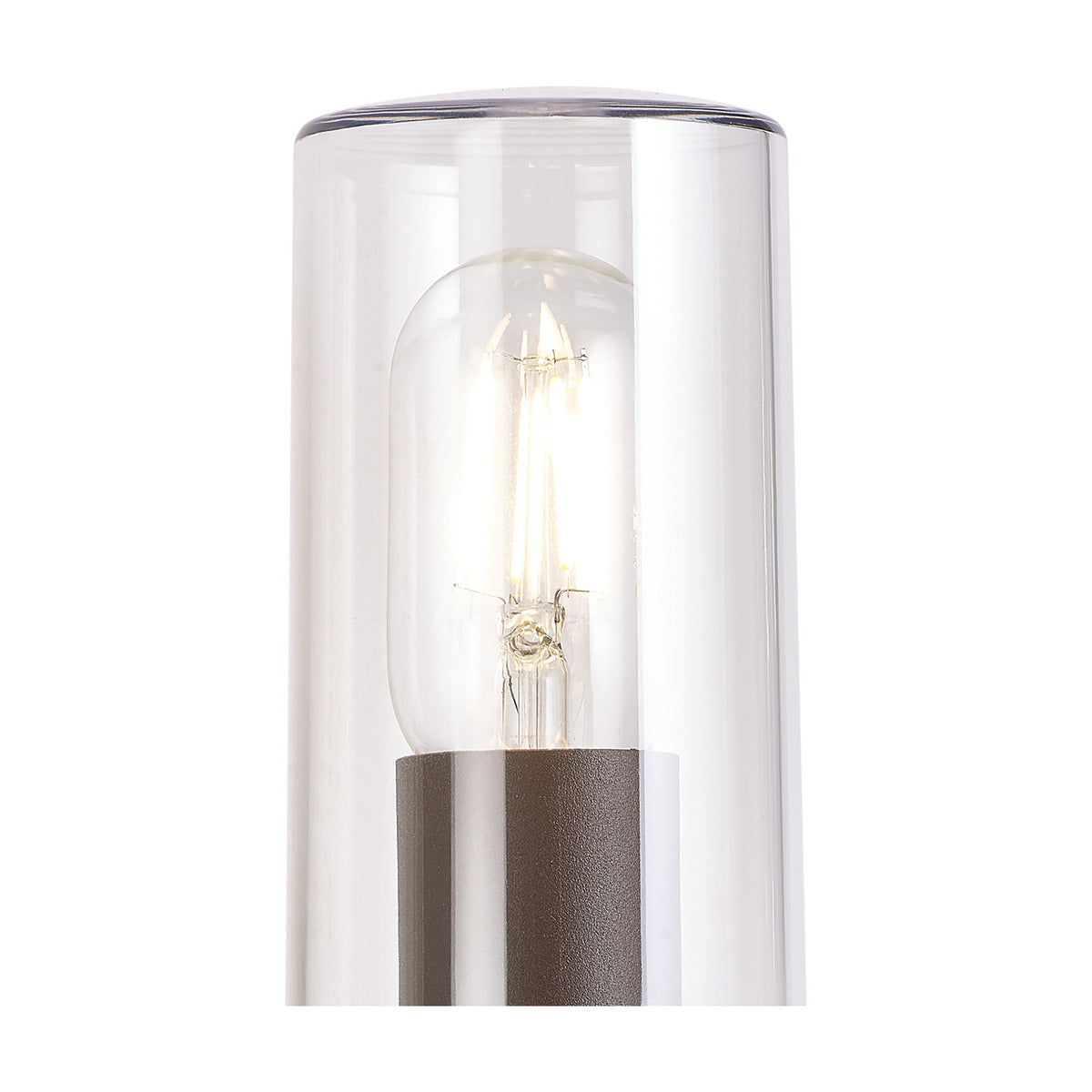 Milo IP54 Outdoor Wall Light 21.8cm High Clear - Dark Brown