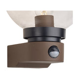 Milo IP54 Globe Outdoor Wall Light 27.3cm High Clear - Dark Brown