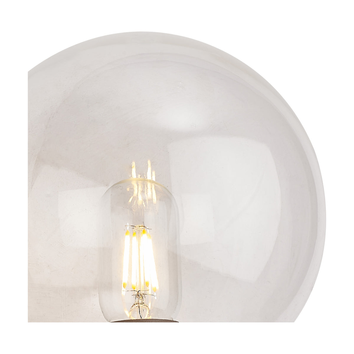 Milo IP54 Globe Outdoor Wall Light 27.3cm High Clear - Dark Brown