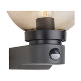 Milo IP54 Globe Outdoor Wall Light 27.3cm High Smoke - Dark Grey