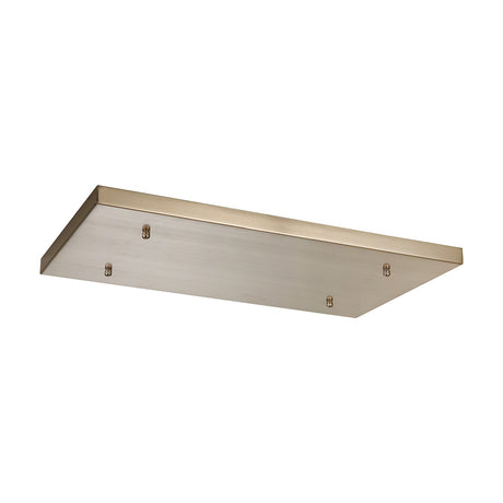 Hayes Linear No-Hole Ceiling Rose 55cm in satin nickel, a slim rectangular flush plate with four visible fixing points, shown against a plain white background.