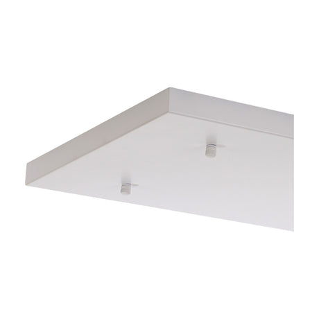 Hayes Linear No-Hole Ceiling Rose in white, a rectangular 55cm plate with two mounting screws visible, shown against a plain white background.