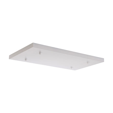 Hayes Linear Ceiling Rose 55cm in white, a long rectangular plate with multiple mounting points for gathering pendant drops into one fitting, shown on a plain background.