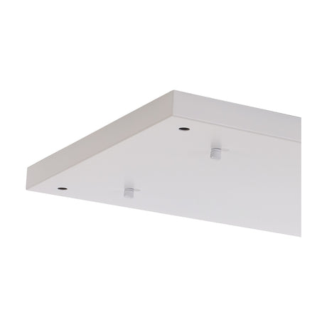 Hayes Linear Ceiling Rose 55cm Long in white, a rectangular multi-drop plate with visible mounting holes and two connector pins, shown against a plain background.