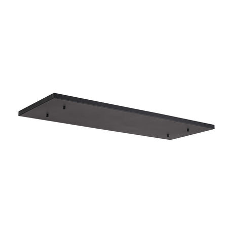 Hayes No-Hole Linear Ceiling Plate, a long rectangular satin black lighting canopy, 110cm x 40cm, with visible mounting points, shown on a plain white background.
