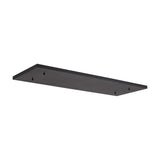 Hayes Linear Ceiling Plate in satin black, a long rectangular iron mounting plate with multiple mounting points for pendant drops, shown against a plain white background.