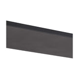 Hayes Linear Ceiling Plate in satin black, a slim 110cm rectangular bar with 12 evenly spaced holes for pendant fittings, shown against a plain white background.