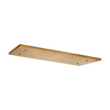 Hayes Linear Ceiling Plate in brass finish, a narrow rectangular 110cm long plate with visible mounting holes for pendant drops, shown on a plain white background.