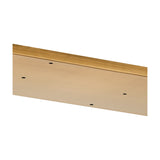 Hayes Linear Ceiling Plate in brass, a long narrow rectangular fixing plate with visible drilled holes for multiple pendant drops, shown on a plain white background.