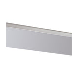 Hayes Linear Ceiling Plate, a long slim rectangular bar in polished chrome with twelve evenly spaced holes, shown on a plain white background.