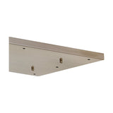 Hayes Linear Ceiling Plate in satin nickel, a rectangular 12-hole plate with two visible brass connectors, shown at an angle against a plain white background.
