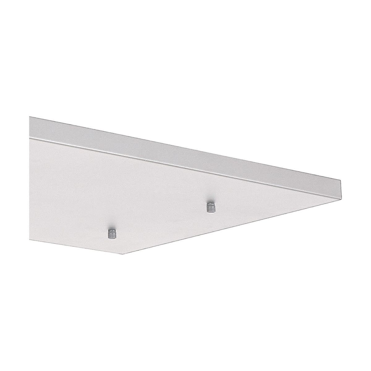 Hayes No-Hole Linear Ceiling Plate in white, a slim 110cm rectangular mounting bar with two visible fixing points, shown against a plain white background.
