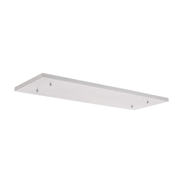 Hayes Linear Ceiling Plate, a 12-hole white rectangular fixture mount with visible mounting points, shown against a plain white background.