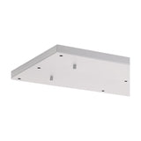 Hayes Linear Ceiling Plate in white, a slim rectangular multi-point fixture with visible mounting holes and two central cord grips, shown on a plain background.
