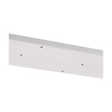 Hayes Linear Ceiling Plate in white, a slim rectangular iron mounting plate with multiple pre-drilled holes for grouping pendant flexes, shown against a plain background.
