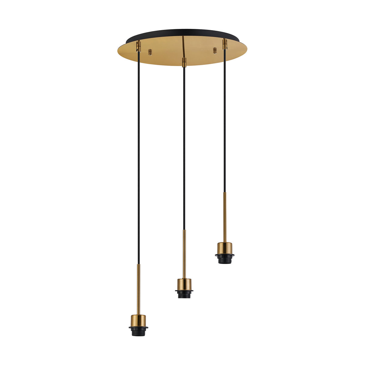 Carrie 3 Light E27 Round Pendant Light 40cm - Antique Gold