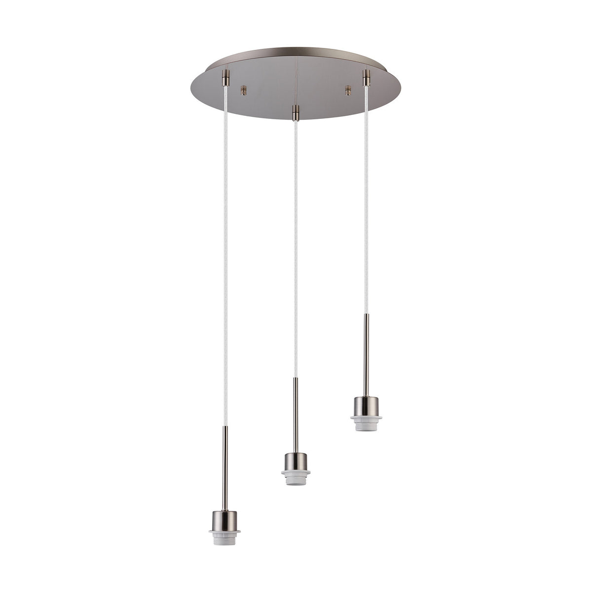 Carrie 3 Light E27 Round Pendant Light 40cm - Satin Nickel