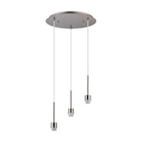 Carrie 3 Light E27 Round Pendant Light 40cm - Satin Nickel