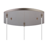 Carrie 3 Light E27 Round Pendant Light 40cm - Satin Nickel