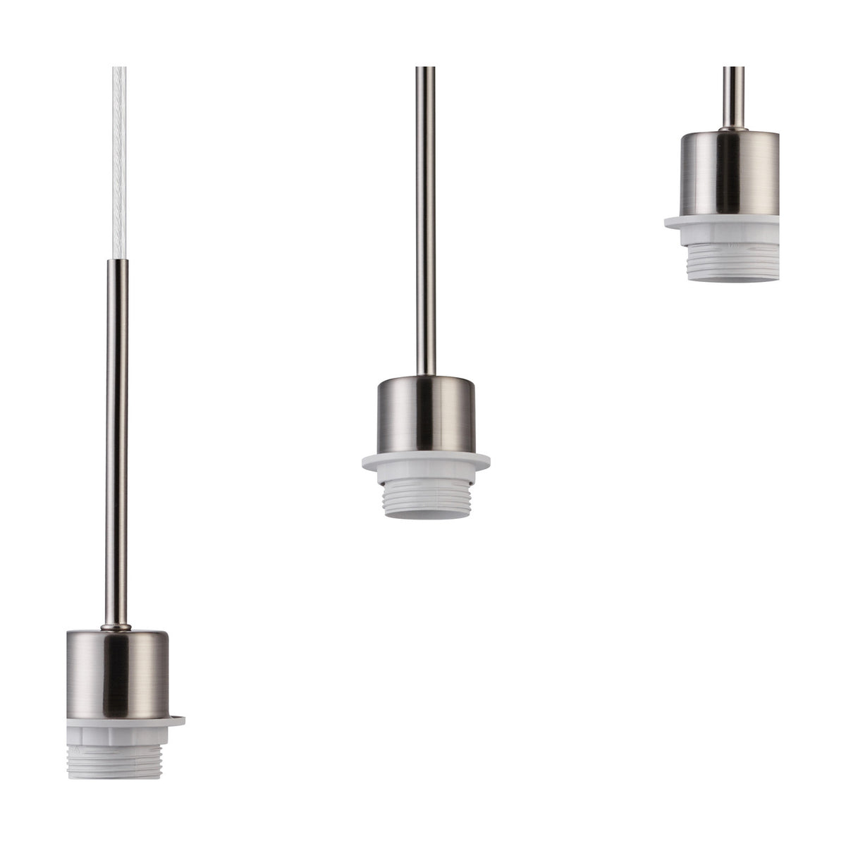 Carrie 3 Light E27 Round Pendant Light 40cm - Satin Nickel