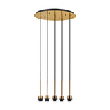 Carrie 5 Light E27 Round Pendant Light 45cm - Antique Gold
